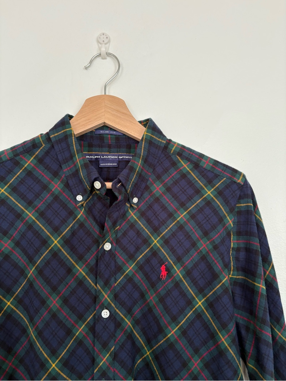 Ralph Lauren || Tartan Plaid Button Down Diamond‎ Set Flannel Green Blue 8